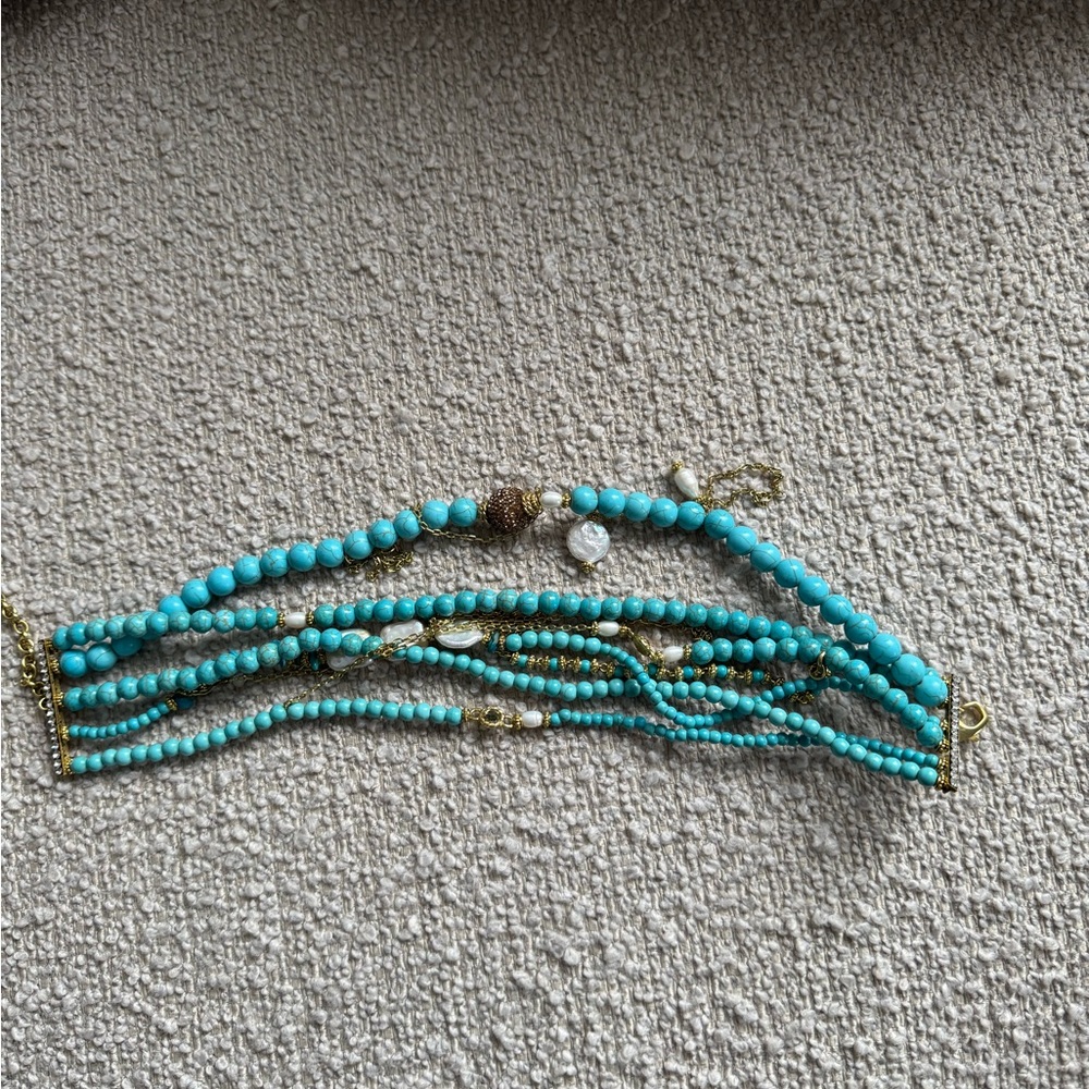 Elegant Turquoise Beaded Choker